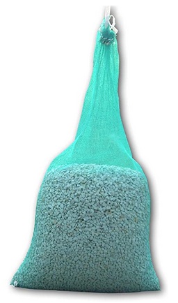 Filter-zeolite stones in a filter bag