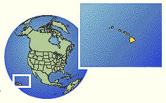 Mapa con el globo con
                                    "América" con Hawaii