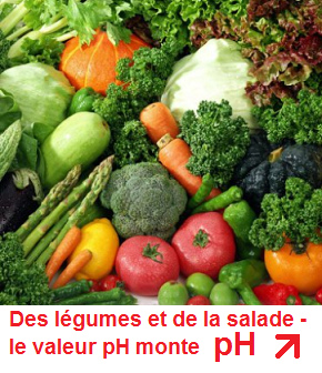 des
                          l�gumes et du salade, le valeur pH monte