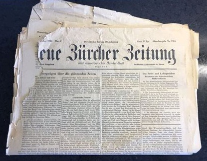 Une vieille NZZ de
                1947