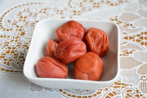 Umeboshi: pickled ume fruits
                                      (Japanese apricots)