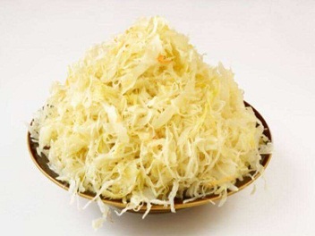Sauerkraut (fermented
                                          cabbage)