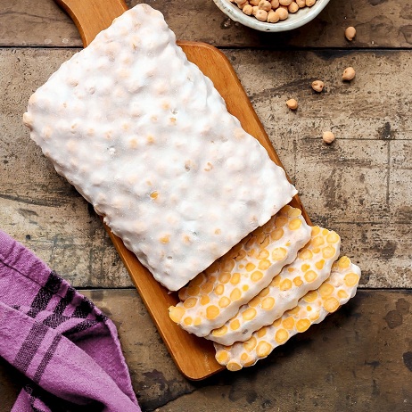 Tempeh on the cutting
                                      board
