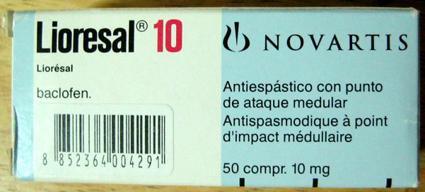 Lioresal /
                Baclofen, Packung in Hellblau