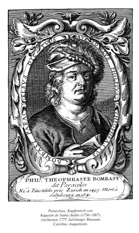 Paracelsus-Portrait. Kupferstich von Augustin de
                Saint Aubin 1777