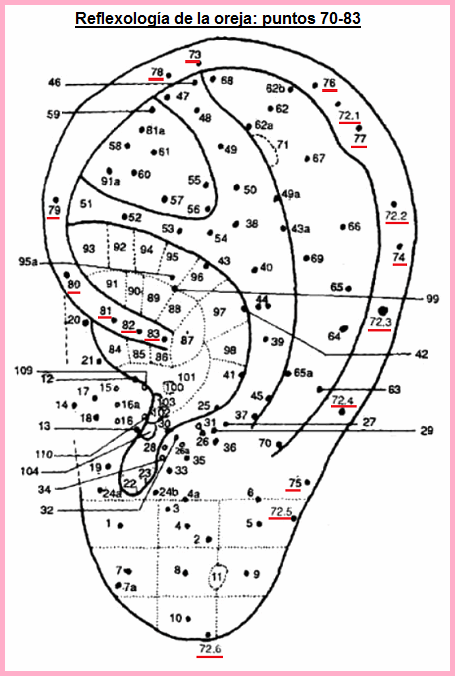 La oreja con los
                            puntos 72 a 83 de la h�lix