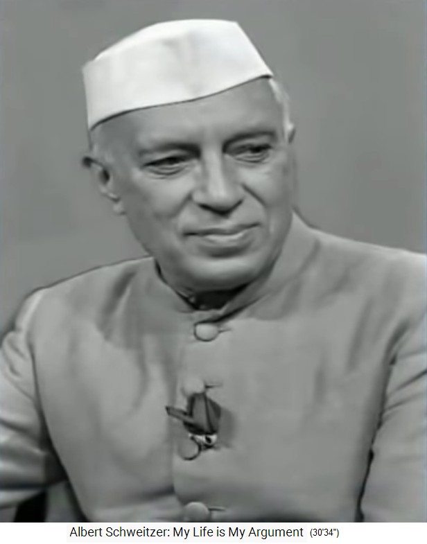 Braj Kumar Nehru bei Albert Schweitzer