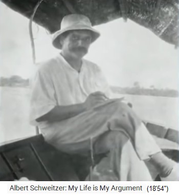 Lambarene,
                    Albert Schweitzer macht Philosophie auf einem Kanu
                    1914