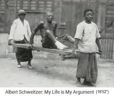 Lambarene, Transport auf einer Bahre