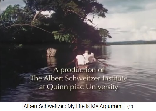 Gabun, ein Kanu mit
                    Albert Schweitzer auf dem Fluss Ogoou� (Ogowe)