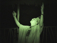 Amazonas-Heiler mit H�nden zum Himmel