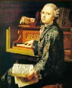 Mozart als Kind am Klavier