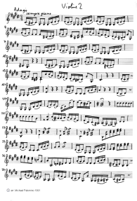 Bach: concert for violin E major,
                                second part (Adagio), violin tutti part
                                (page 5)