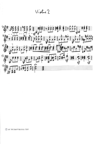 Bartók-Székely: Romanian folk dances,
                              violin tutti part (page 4): No. 6: Fast
                              dance (Manuntelul)