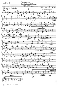 Dvorak: sonatina for violin and
                              piano, first part (Allegro), violin tutti
                              part (page 1)