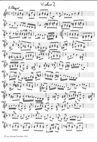 Haendel: violin sonata F major,
                              second part (Allegro), violin tutti part
                              (page 2)