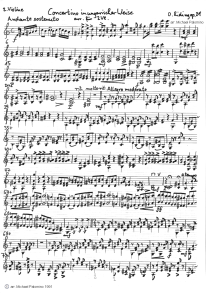 Rieding: Concertino for violin and piano in
                        Hungarian manner, violin tutti part (page 1)