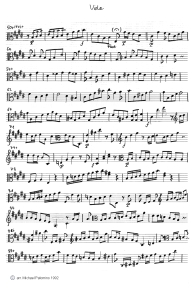 Bach: violin concert E major, first part
                        (Allegro), viola tutti part (page 4)