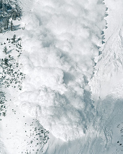 Eine rasende Lawine, hier am Berg Creta
                          Besse (Wallis, Schweiz) 2004 [16]