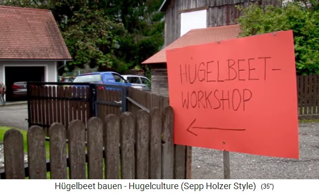 Hügelbeet-Workshop mit
                  Sepp Holzer in Österreich, das Schild