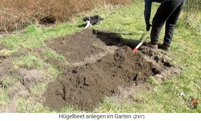 Construcci�n de un bancal de
                    colina con Imperio de jard�n biol�gico
                    (Biogartenreich) 03: se cava la fosa
