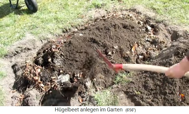 Construcci�n de un
                    bancal de colina con Imperio de jard�n biol�gico
                    (Biogartenreich) 21: la mezcla tierra del
                    suelo+tierra de compost es puesta en el bancal de
                    colina 2