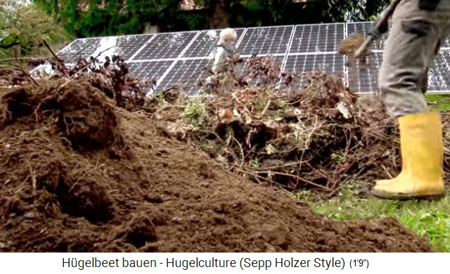 Taller de
                    bancal de colina con Sepp Holzer en Austria 05, el
                    humus del c�sped se coloca sobre el material de
                    madera (segunda capa)