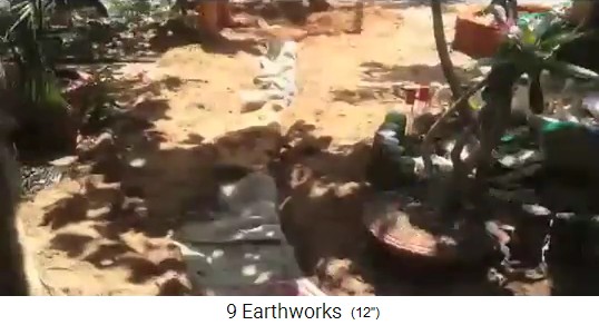 La zanja de infiltraci�n se
                    cierra con el vell�n / tela