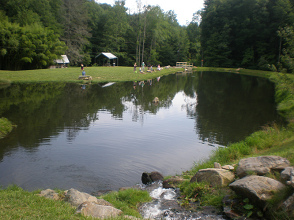 Forellenteich Cooiper Creek trout farm in
                    Bryton, North Carolina,"USA"