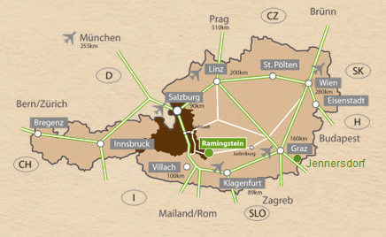 el mapa 02 de Austria con
                  Ramingstein y Jennersdorf