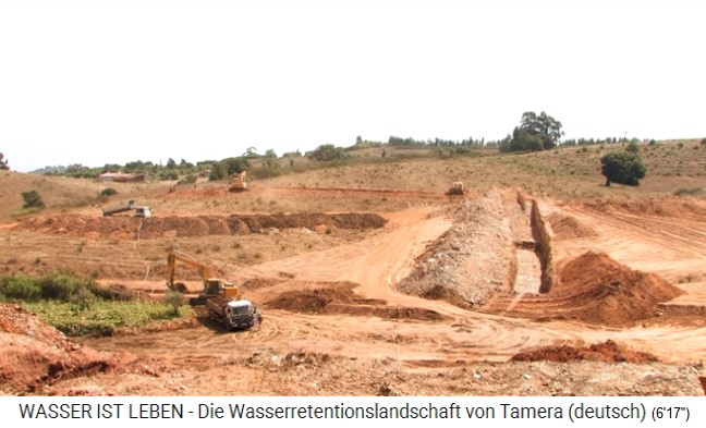 Tamera (Portugal), construction
                    of Lake 1 at the dam zone