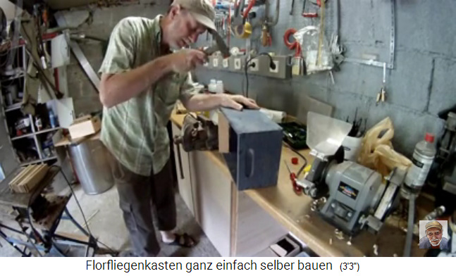Florfliegenkasten selber bauen 01, schr�ge
                    Lamellen werden an eine Holzkiste genagelt