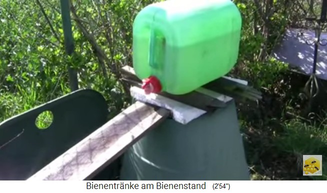 Bienentr�nke mit Wasserkanister und
                schiefem Brett 01