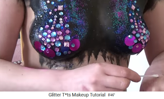 Schwarzer Busen mit Glaskristalldesign 02 Schwarzer Busen mit Glaskristalldesign 02