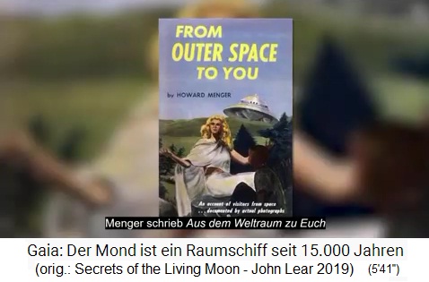 Buch von
                    Howard Menger: From outer space to you 1953 (Aus dem
                    Weltraum zu euch)