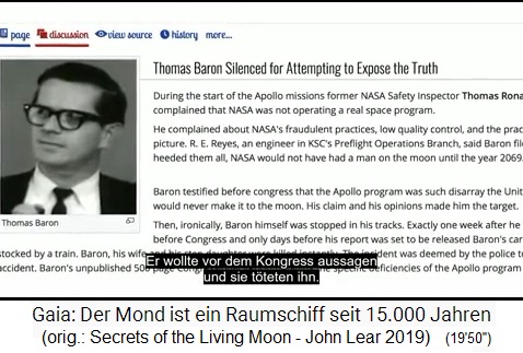 Meldung: Thomas Baron
                        wurde von der NASA (NAZA) ermordet