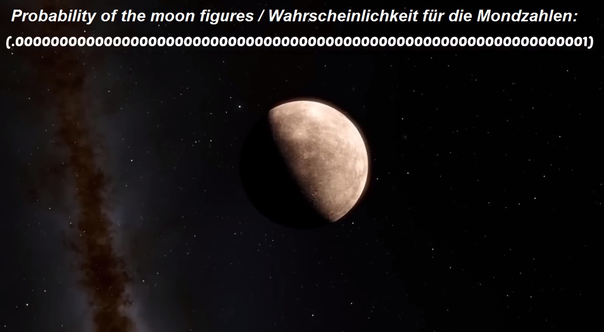 Die
                      Wahrscheinlichkeit der Mondzahlen liegt bei 0, und
                      64 Nullen + 1