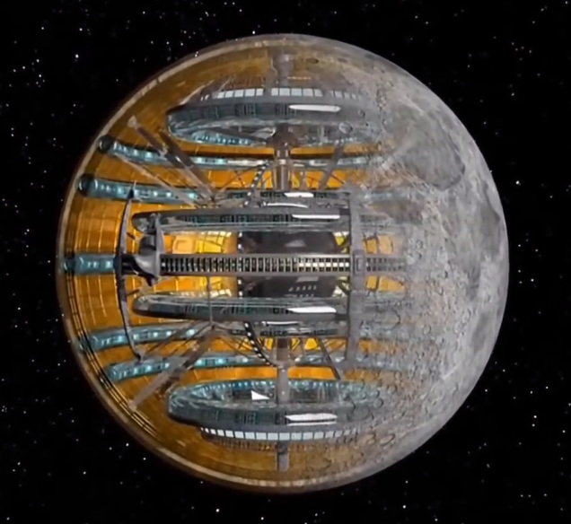 La lune FAUSSE est creuse avec des
                        �tages