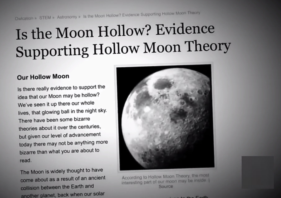 Article: "La
                      Lune est-elle creuse? Preuves !" (ENGL orig.:
                      "Is the moon hollow? Evidence!")