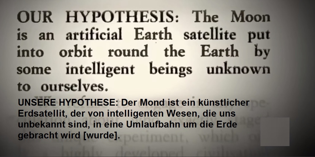 M. Vassijn et M.
                      Scherbakow en 1970 dans le magazine Sputnik ont
                      une th�se claire: la Lune est une balle
                      artificielle et a �t� mise en orbite par des �tres
                      inconnus
