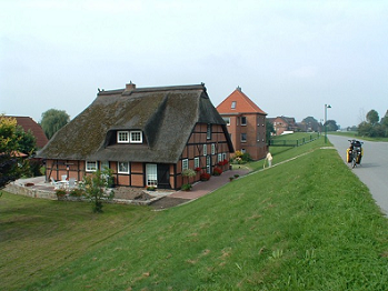 Grasstreifen
              am Deich