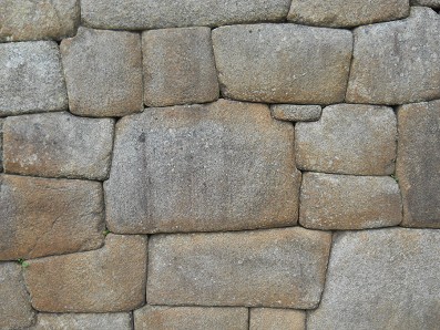Machu Picchu (Peru),
                        the big dry stone wall, 15-corner stone