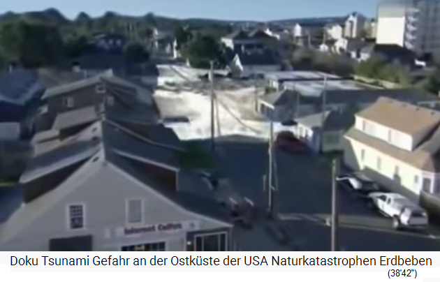 Trickfilm: Die K�stenorte an der
                    "US"-Ostk�ste ertrinken in Tsunami-Wellen