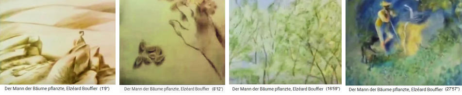 Jean Giono
                            über Schäfer Bouffier mit Eicheln und
                            Eichenwald in den Südalpen - Trickfilm mit
                            vielen Daten