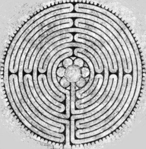 Chartres, Labyrinth am Westende der
                            Cath�drale