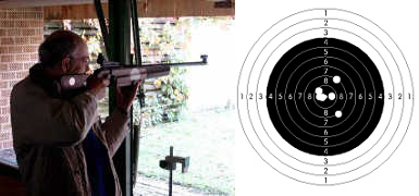 Schiessstand, Schiessgewehr und Zielscheibe