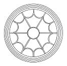 Ventana de rueda en la
                                iglesia a Astorga