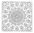 Mandala de roseta en un cuadro
                                terroso, catedral de Clermont-Ferrand