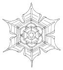 Mandala de cristal de hielo de copo de
                        nieve con puntas