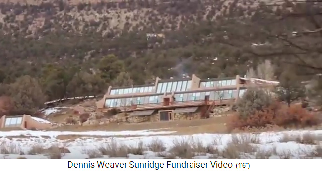 Nave tierra del
                      actor Dennis Weaver en Colorado (1989) - su
                      "Sunridge Ranch" ("Eco
                      Ranch")